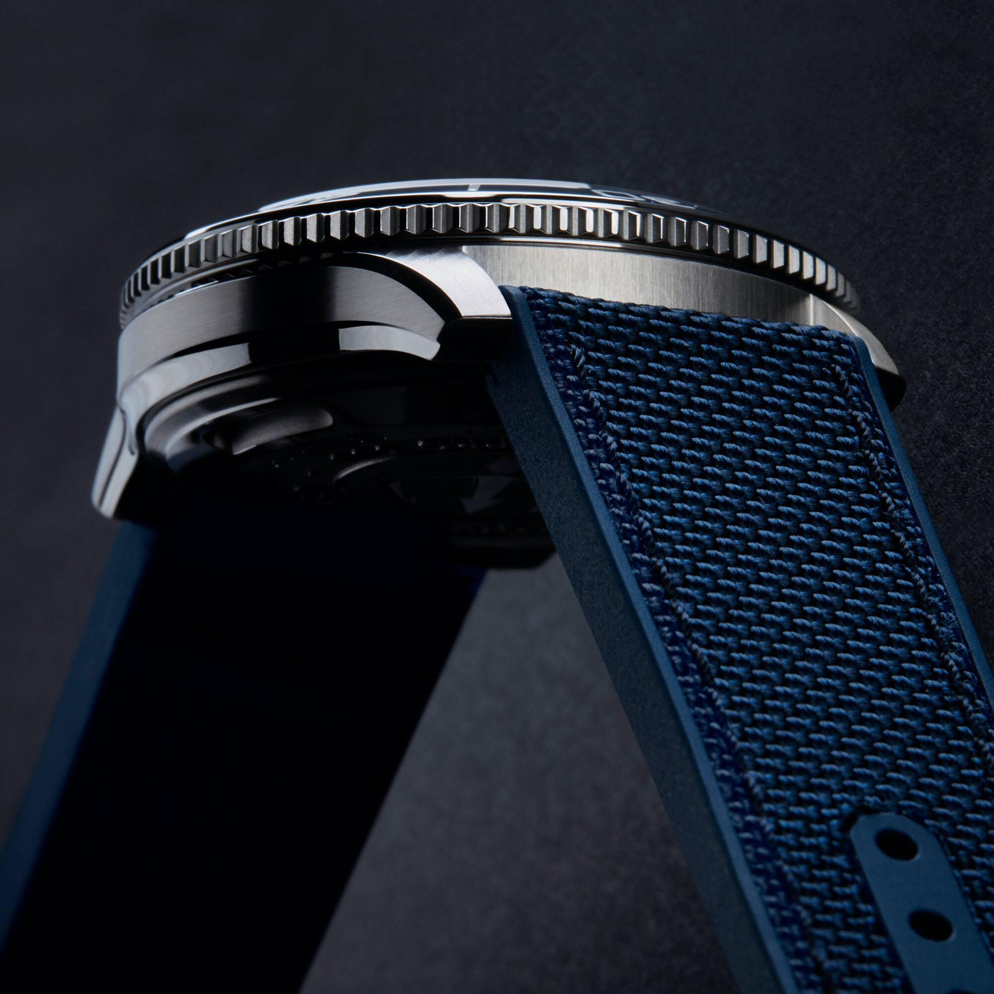 Hybrid Rubber  22mm|Blue hybrid rubber|Steel dress clasp