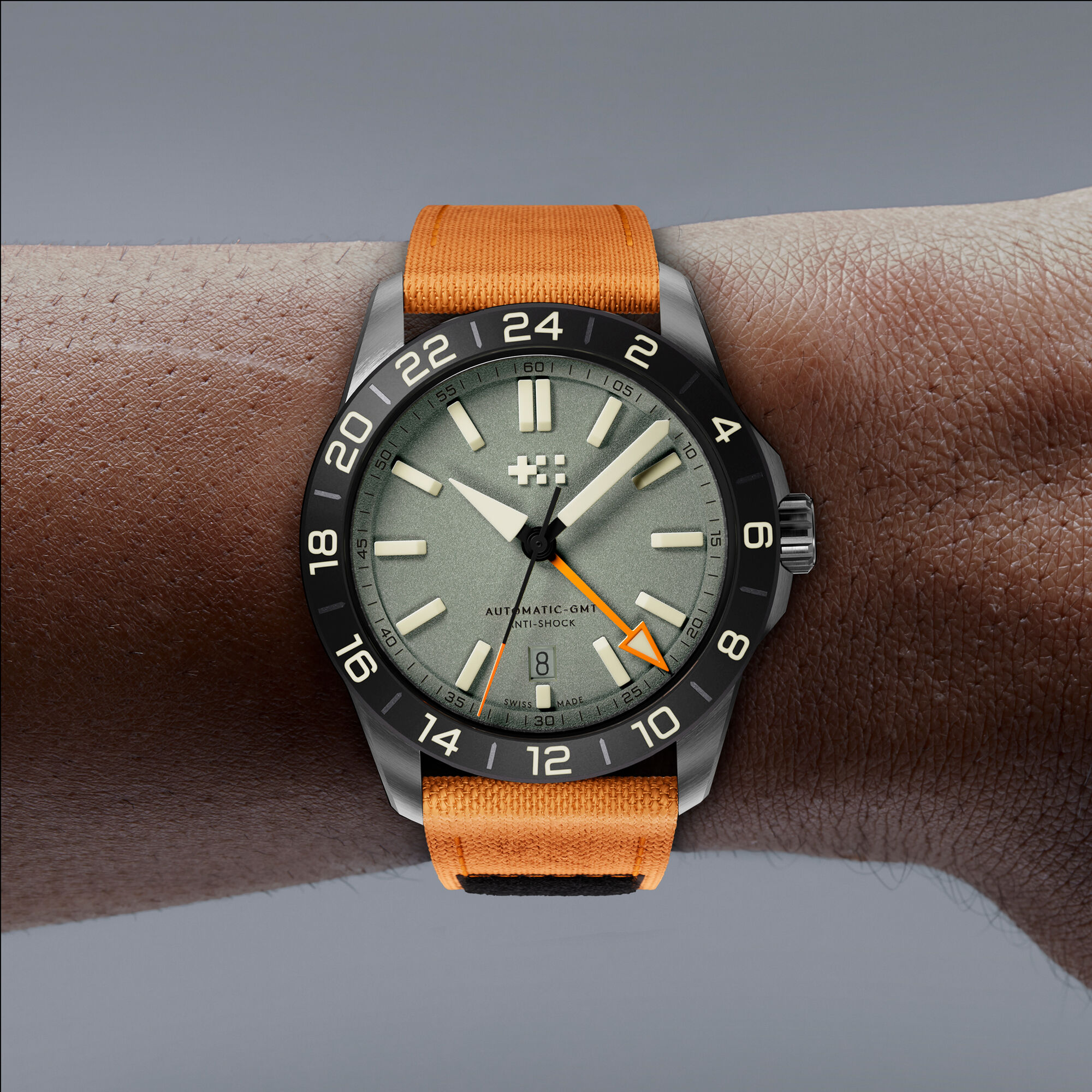 C63 Sealander Extreme GMT Khaki|Orange V-Strap - wrist 15.5-18cm
