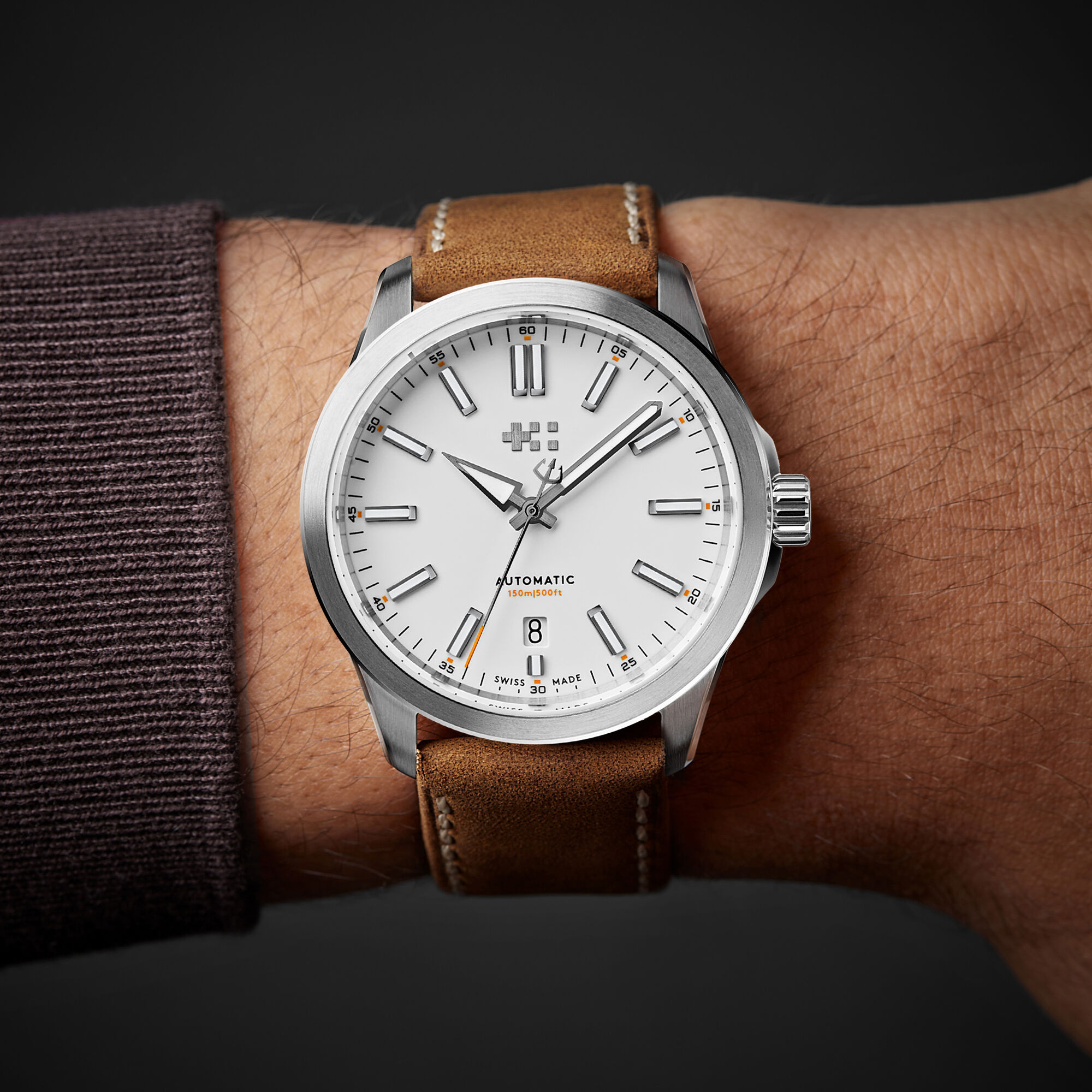C63 Sealander Automatic  White/Silver|Camel Vintage Oak Leather