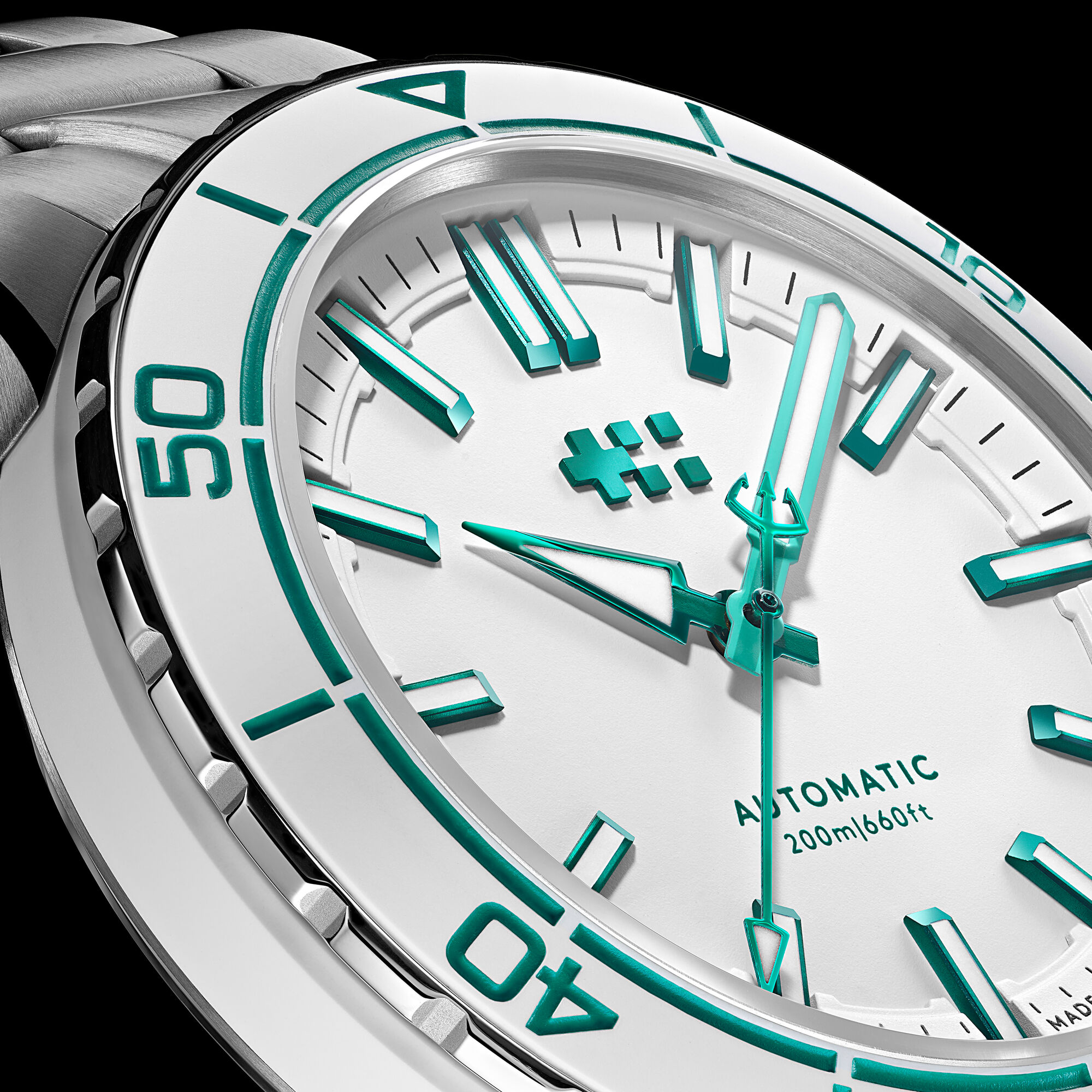 C60 Trident Reef  44mm|Acro White|Green Aquaflex Rubber