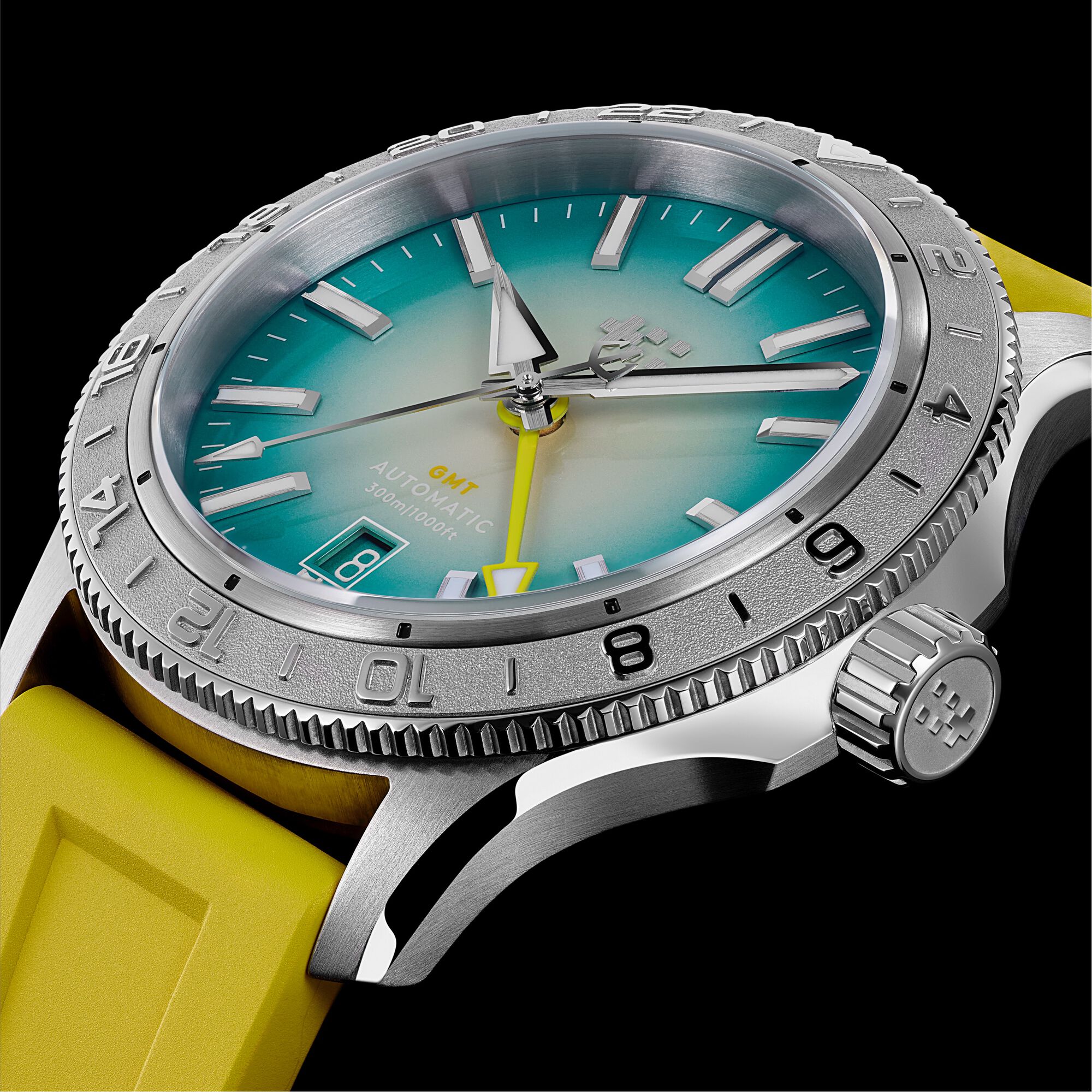 C60 Trident GMT 300  Teal|Yellow Aquaflex Rubber