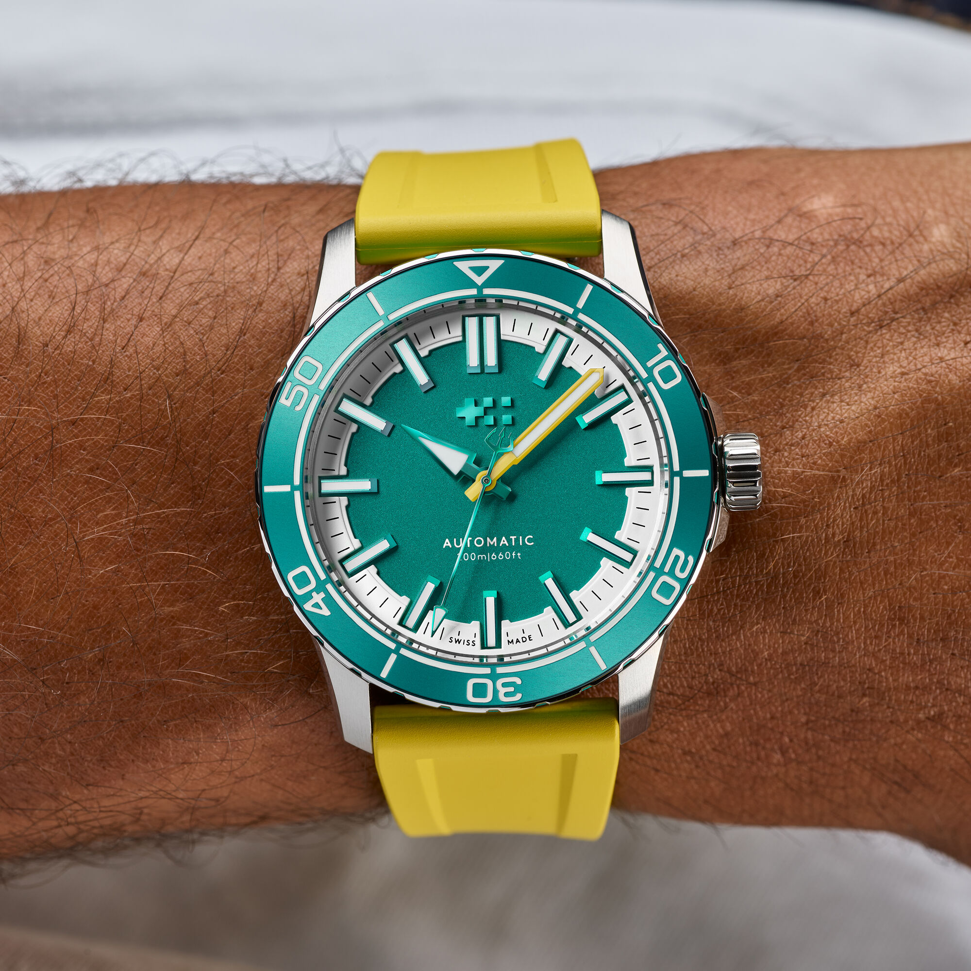 C60 Trident Reef 44mm|Chalice Green|Yellow Aquaflex Rubber 1 C60 Trident Reef 44mm|Chalice Green|Yellow Aquaflex Rubber