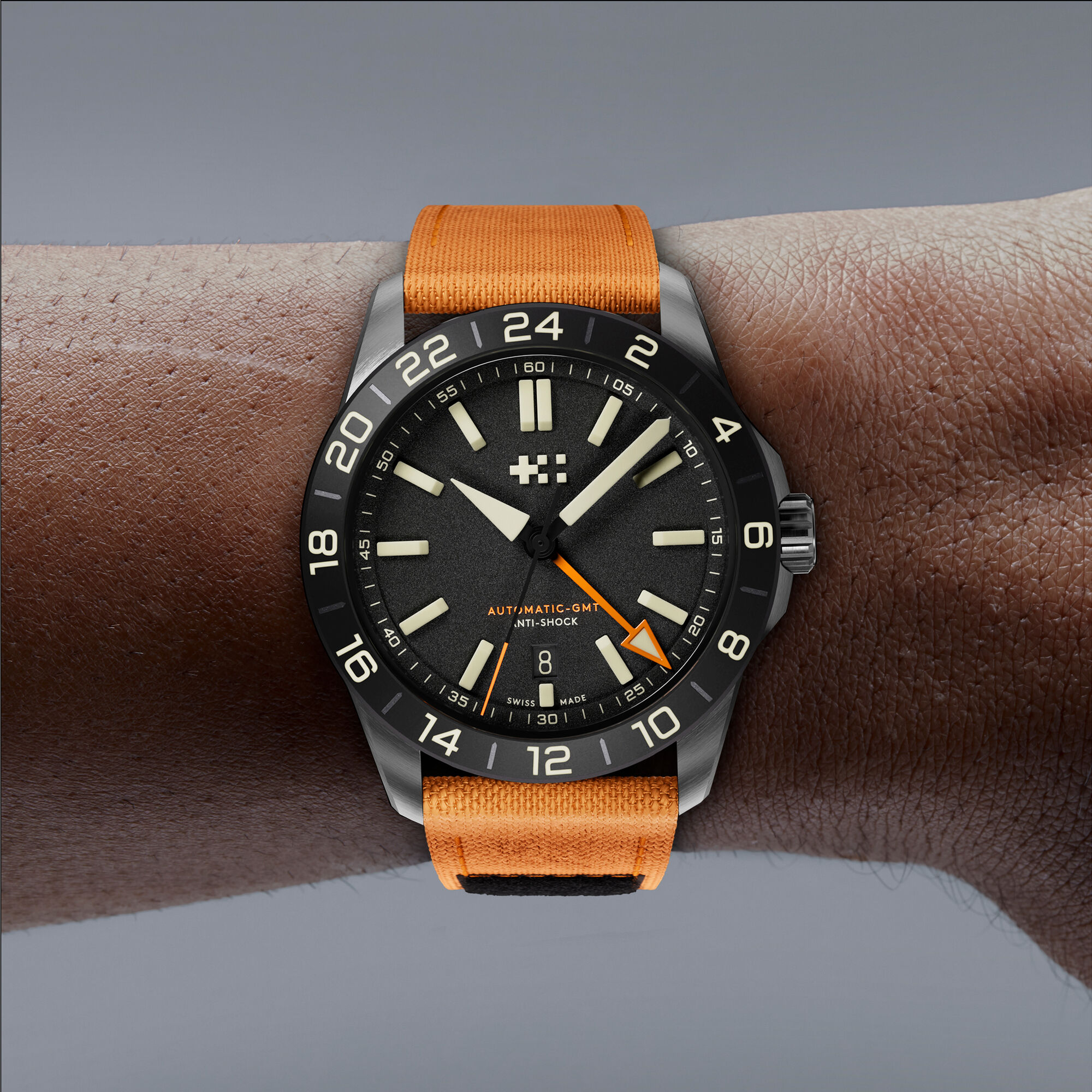 C63 Sealander Extreme GMT  Black|Orange V-Strap - wrist 15.5-18cm