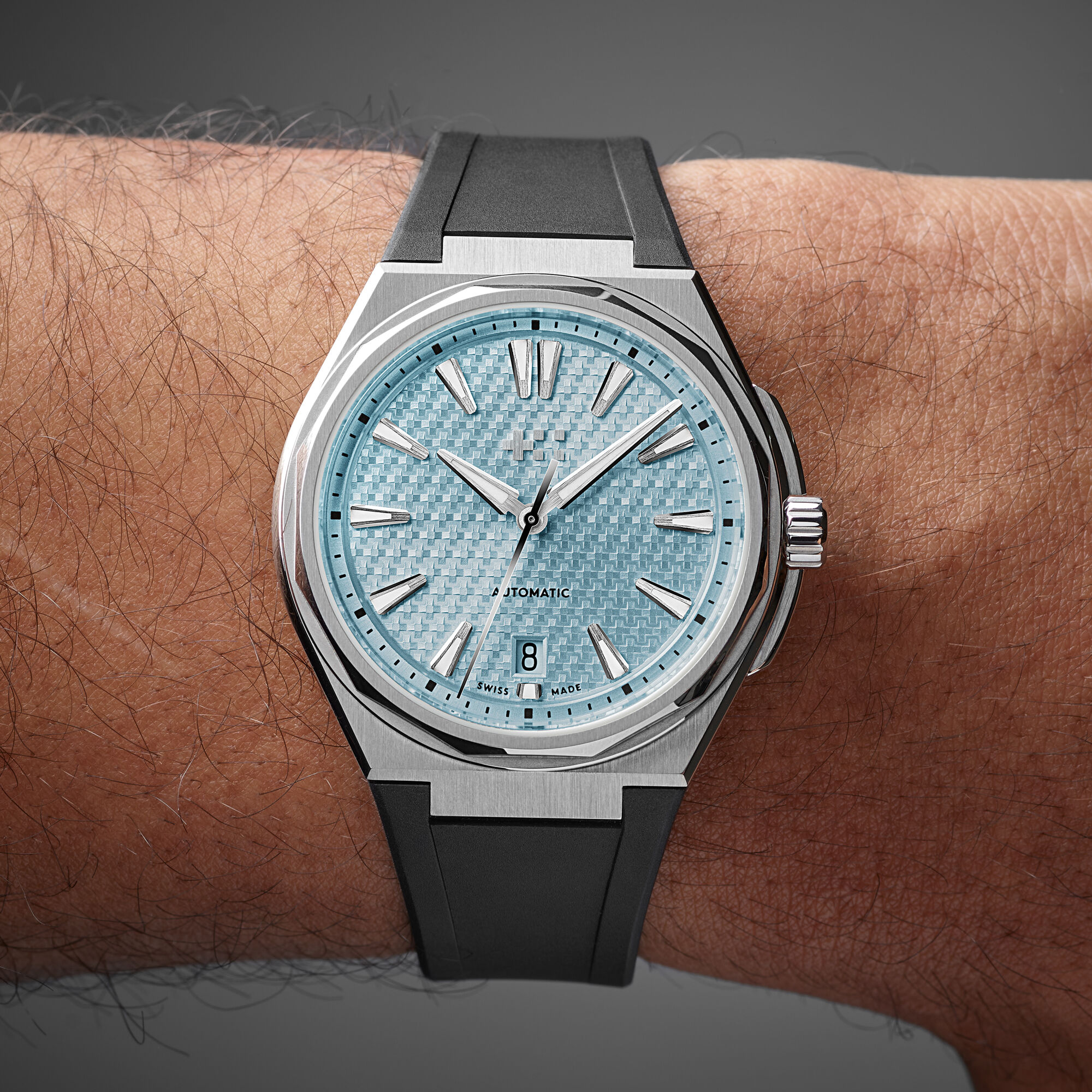 The Twelve  38mm|Glacier Blue|Black The Twelve Rubber