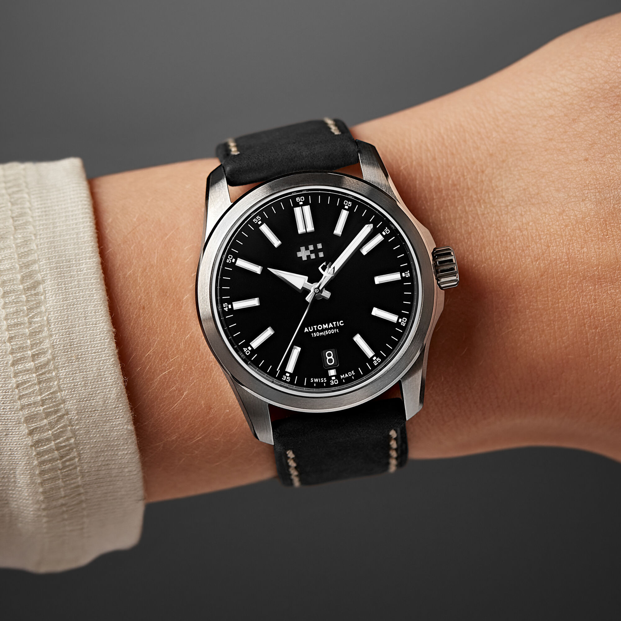 C63 Sealander Automatic Black/Silver|Black Vintage Oak Leather