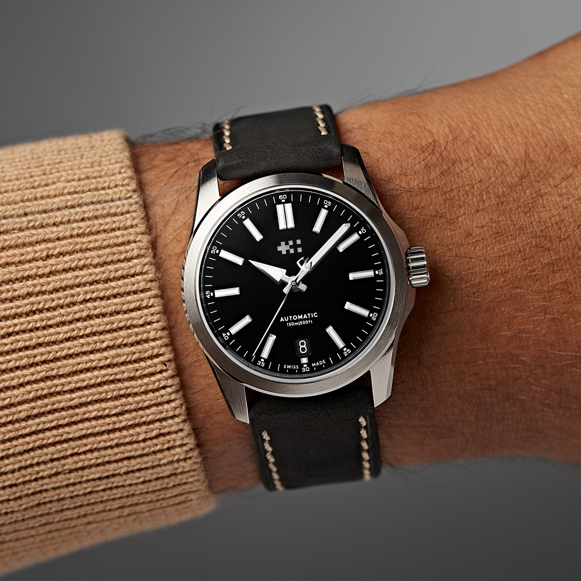 C63 Sealander Automatic Black/Silver|Black Vintage Oak Leather