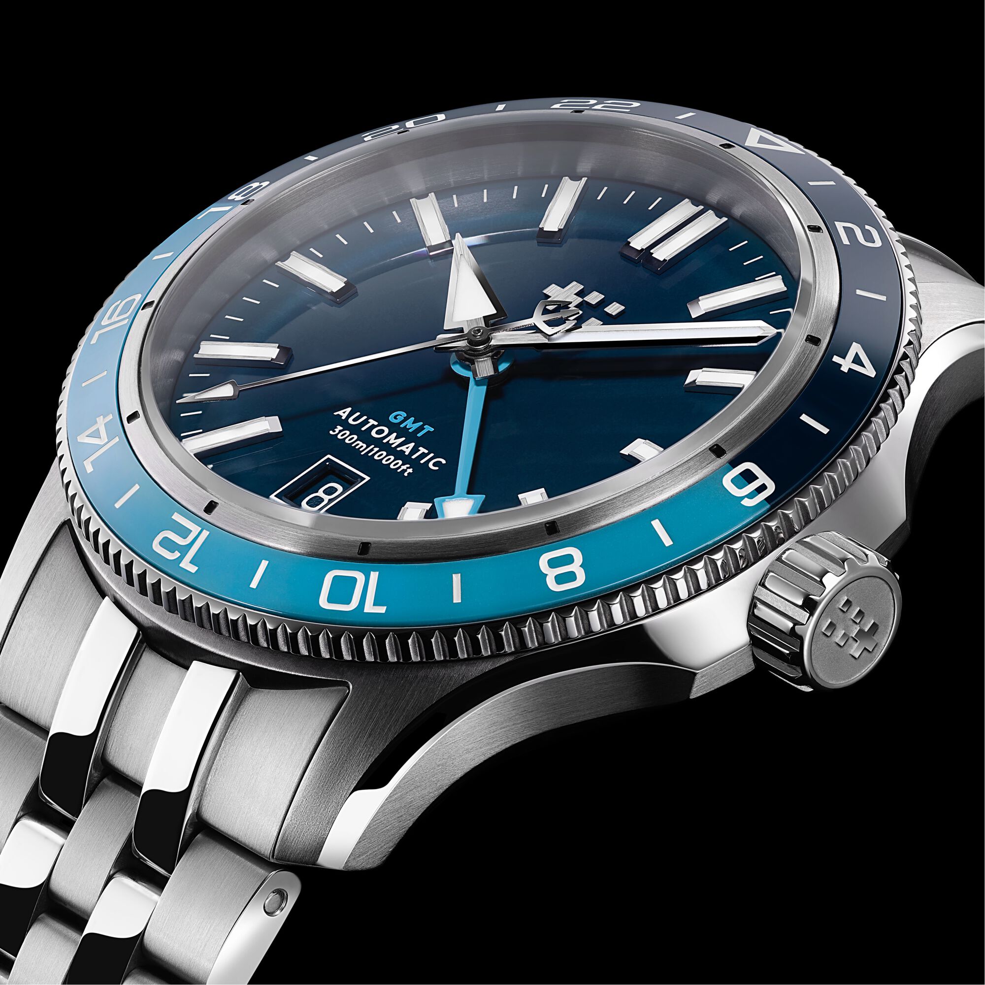 C60 Trident GMT 300  Blue|Blue/Light Blue Aquaflex Rubber