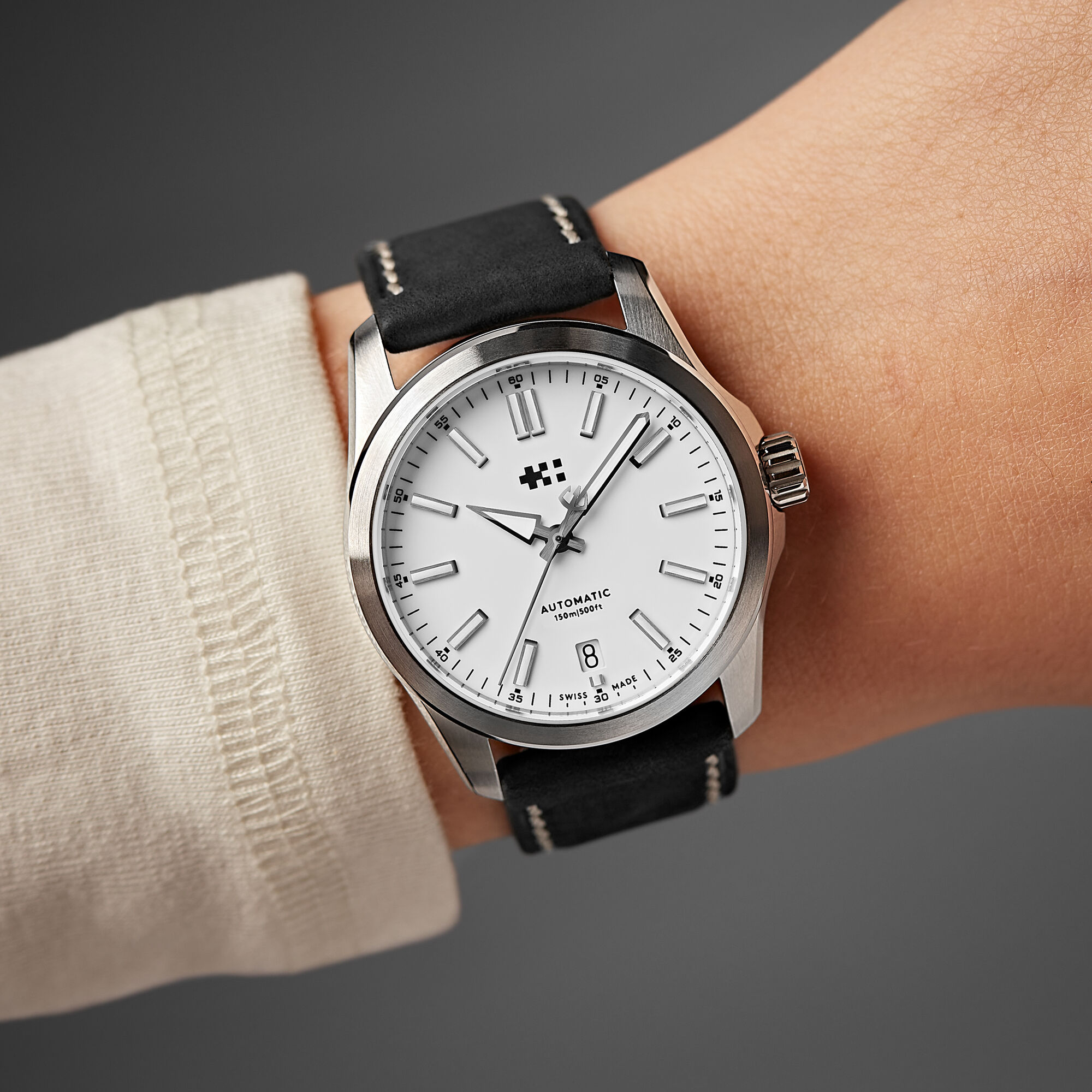 C63 Sealander Automatic  White/Silver|Black Vintage Oak Leather