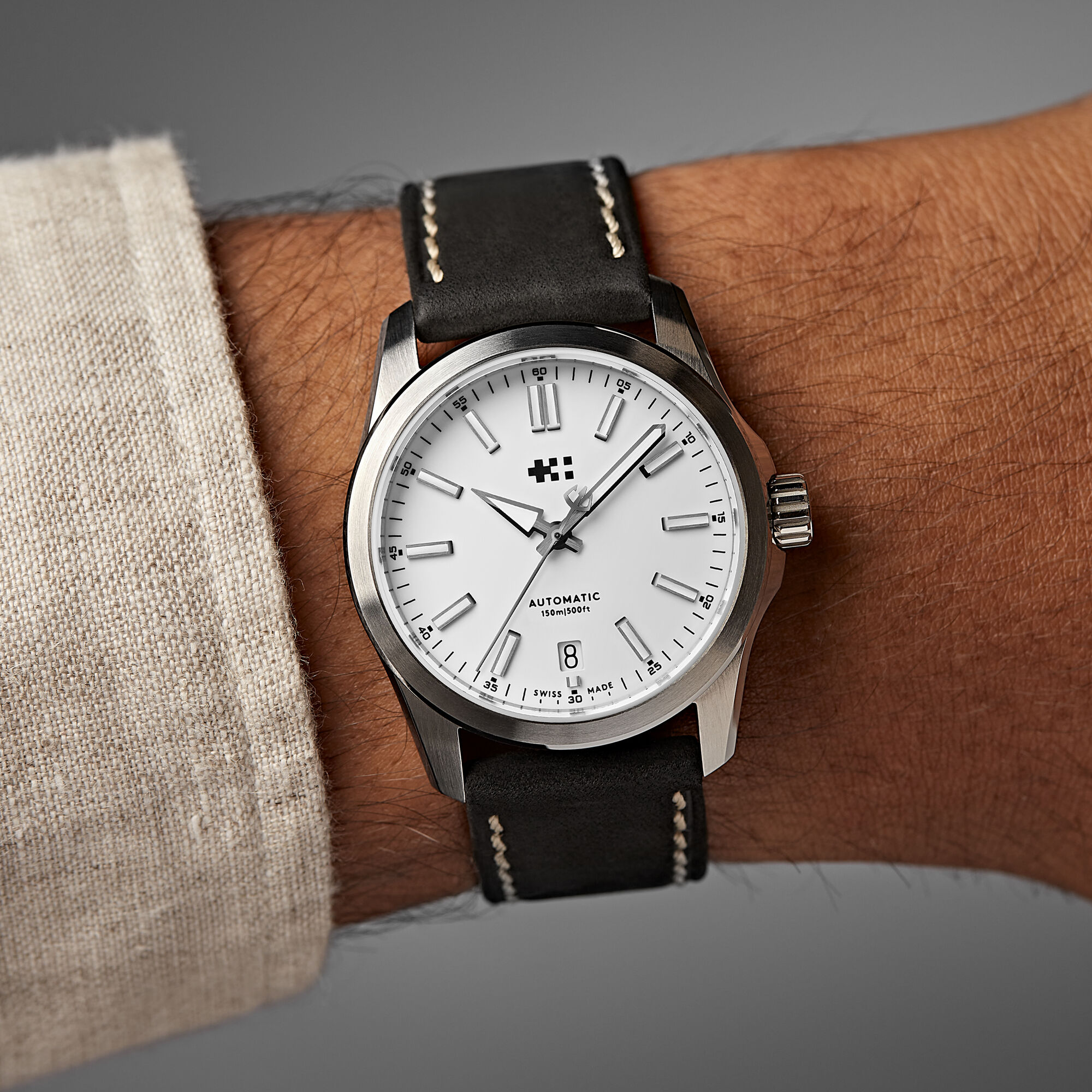 C63 Sealander Automatic  White/Silver|Black Vintage Oak Leather