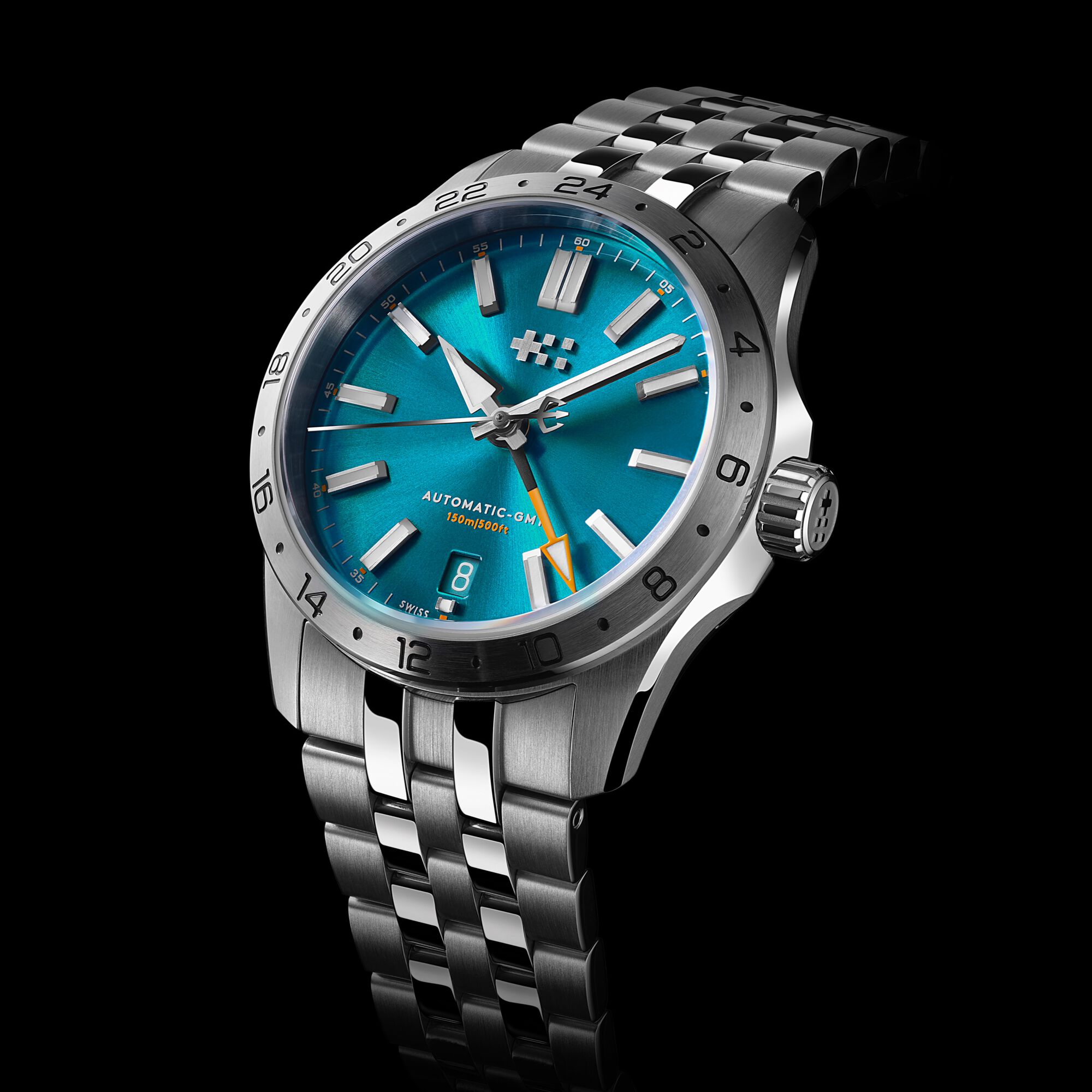 C63 Sealander GMT 36  36mm|Dragonfly Blue/Silver|Camel Vintage Oak Leather