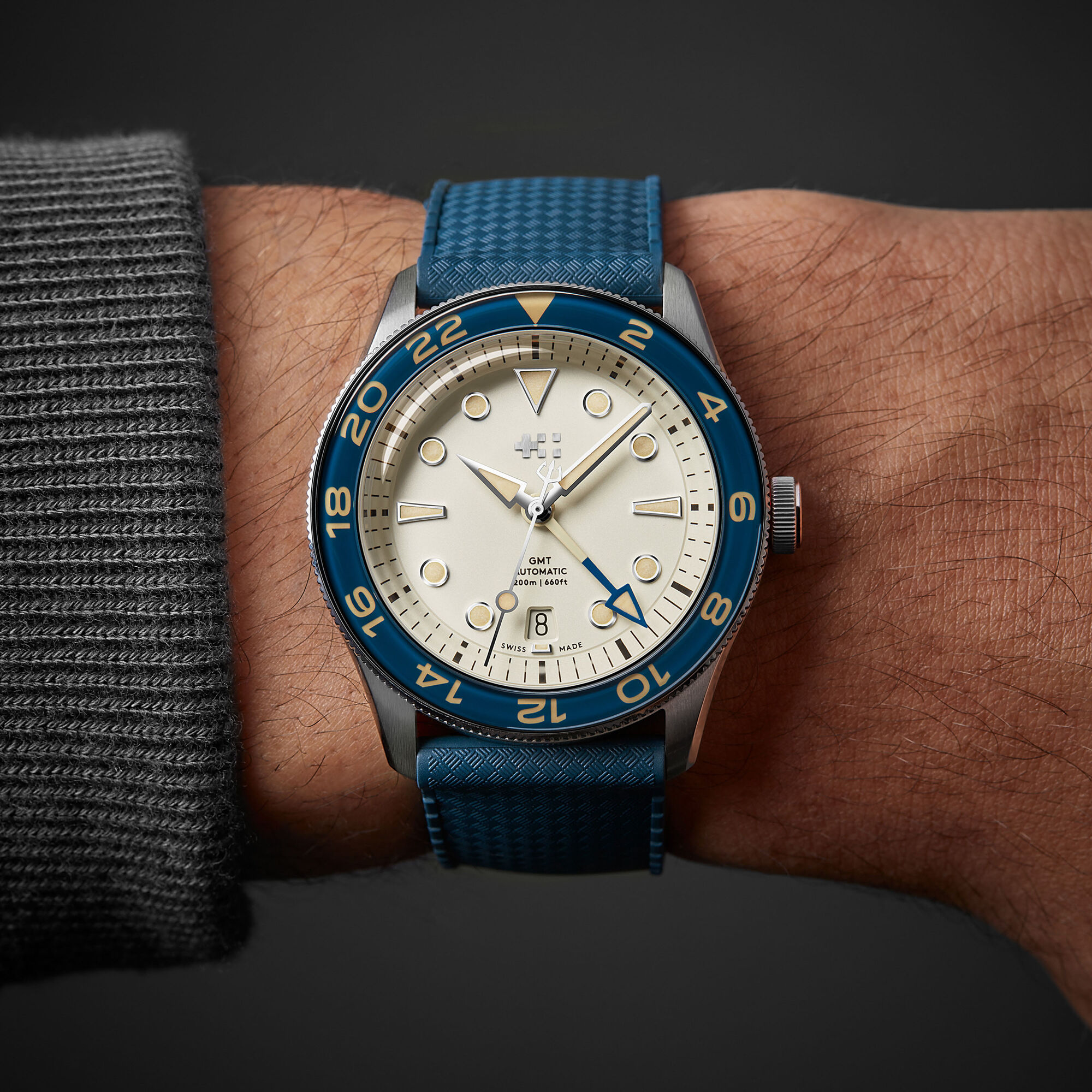 C65 Aquitaine GMT  Blue Vintage Rubber