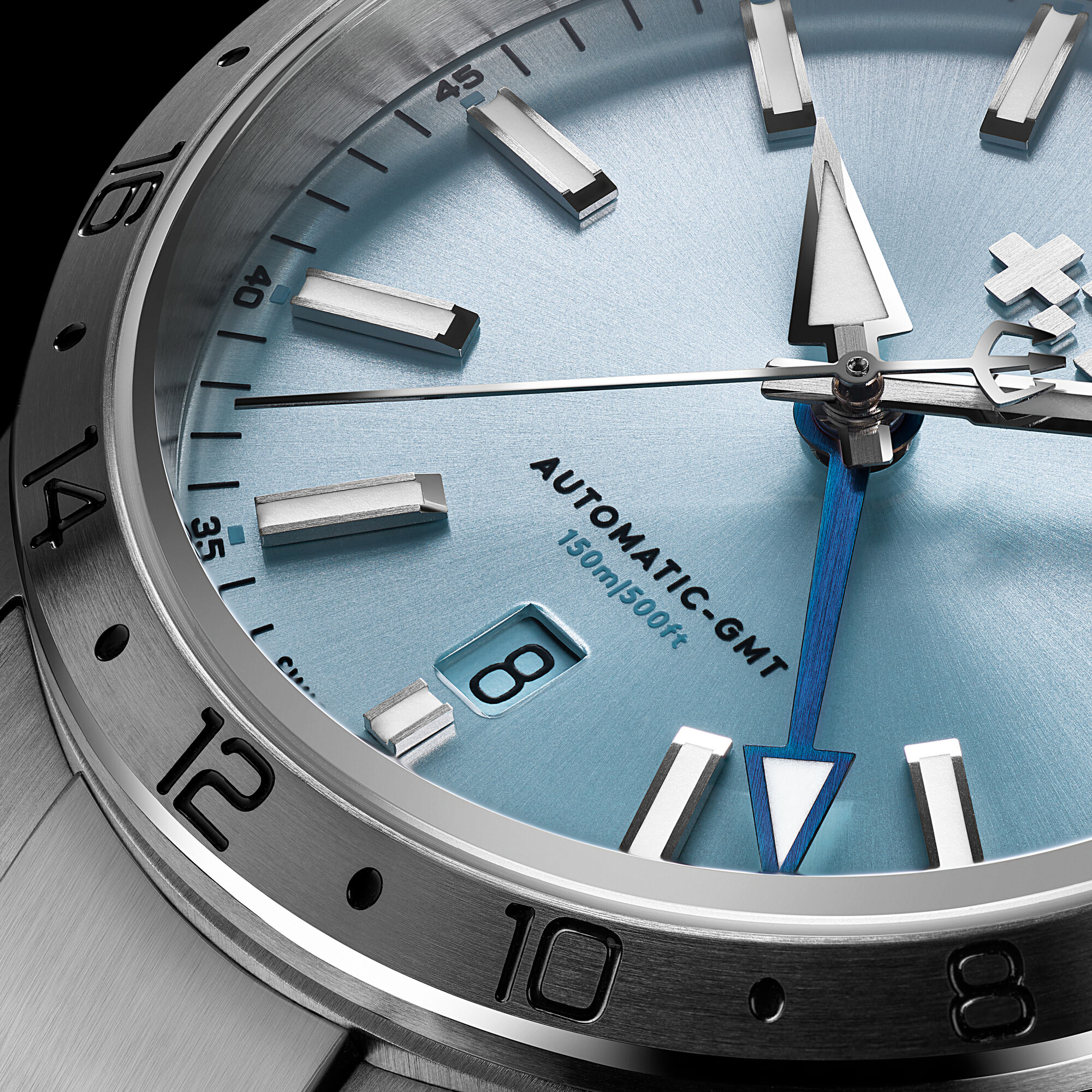 C63 Sealander GMT  39mm|Air Blue/Silver|Black Aquaflex Rubber