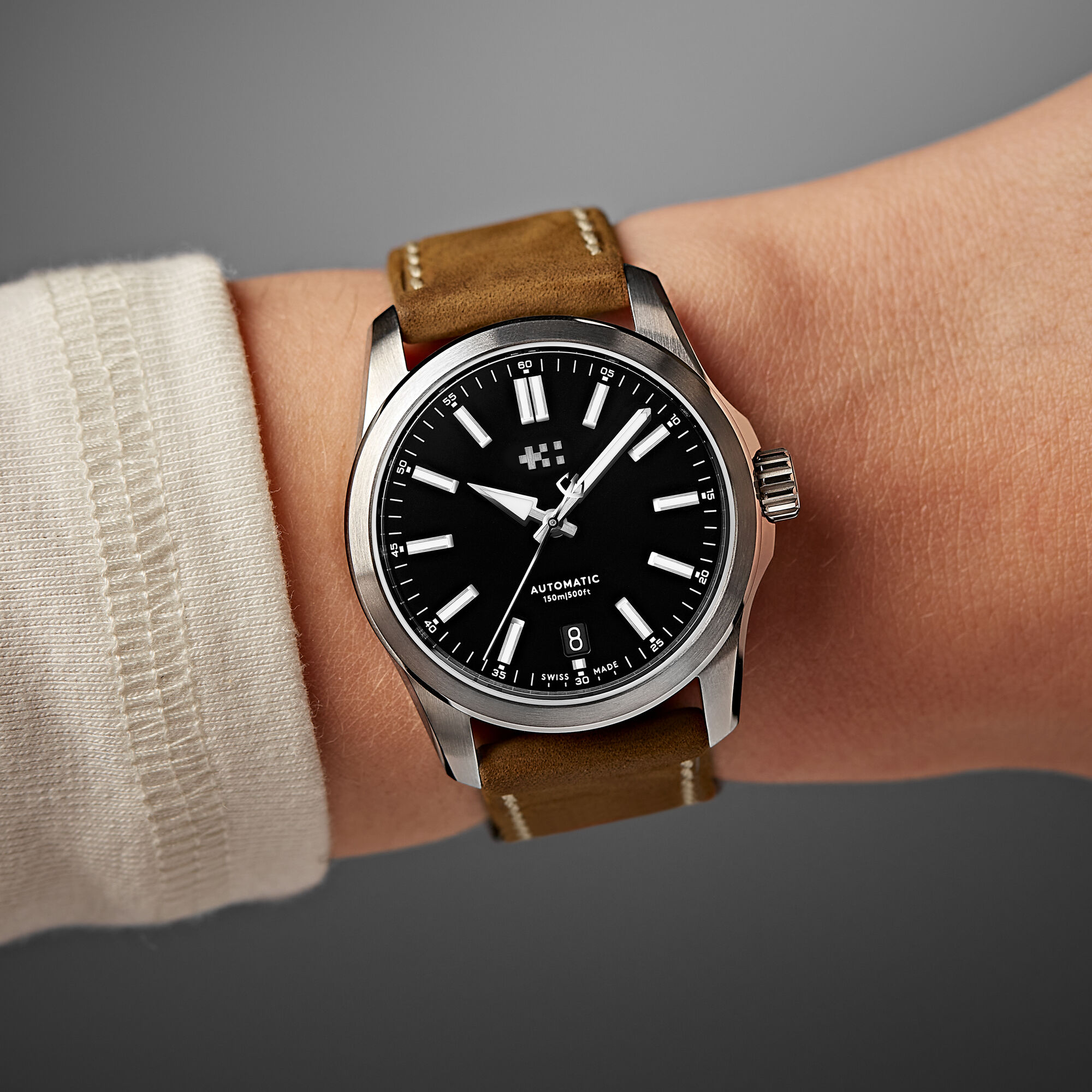 C63 Sealander Automatic Black/Silver|Camel Vintage Oak Leather
