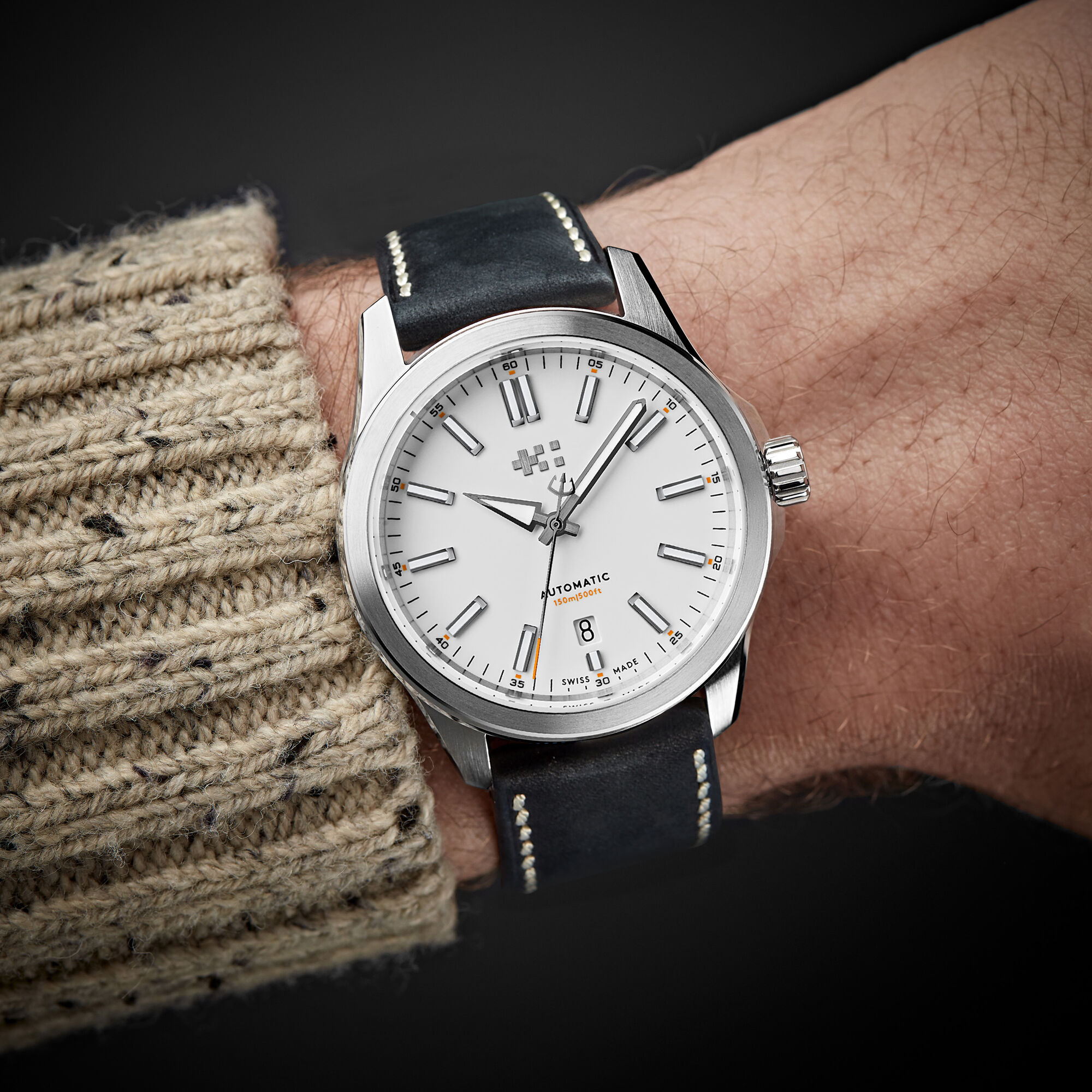 C63 Sealander Automatic  White/Silver|Black Vintage Oak Leather