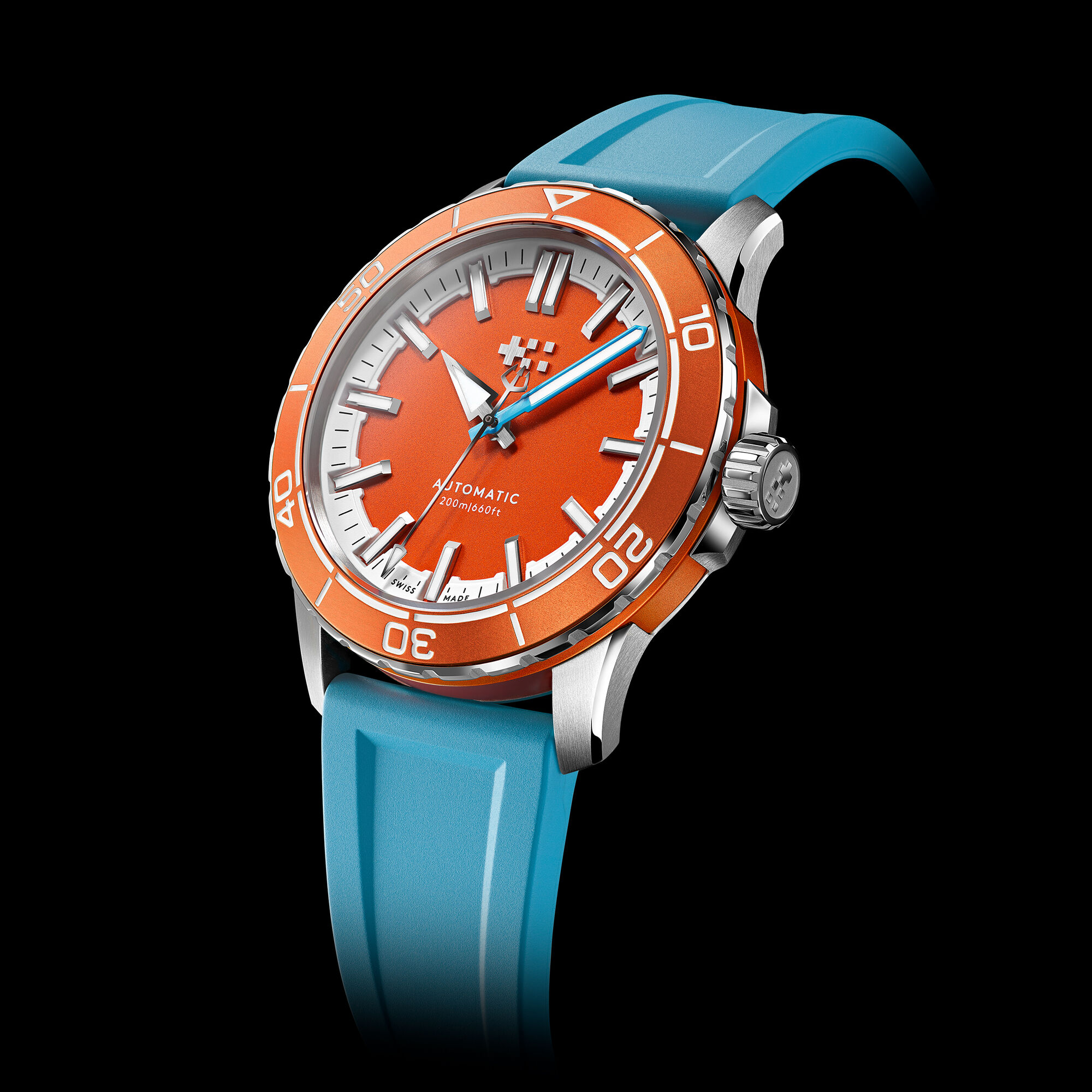C60 Trident Reef  41mm|Tuba Orange|White Aquaflex Rubber