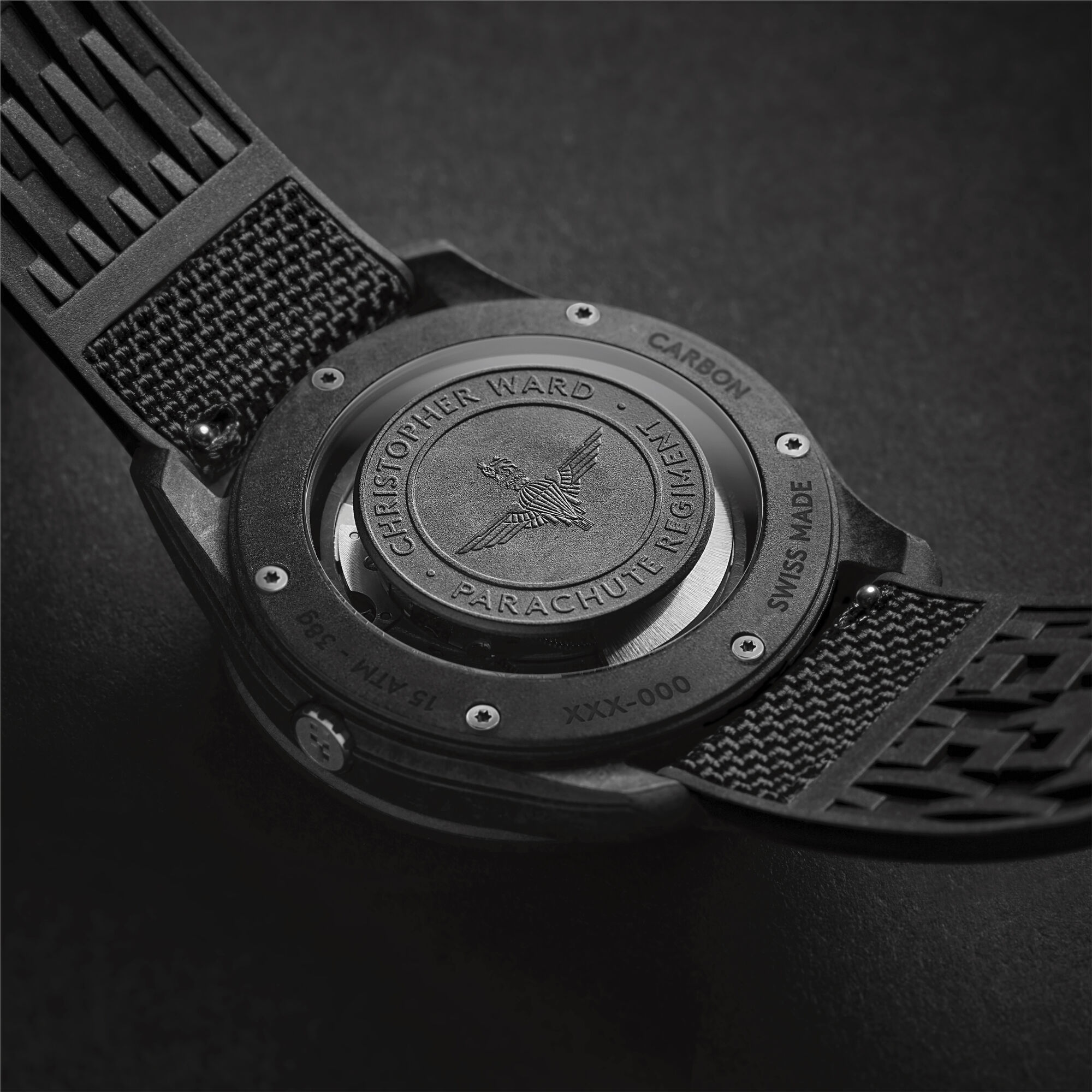 Hybrid Rubber  22mm|Black hybrid rubber|Carbon dress clasp