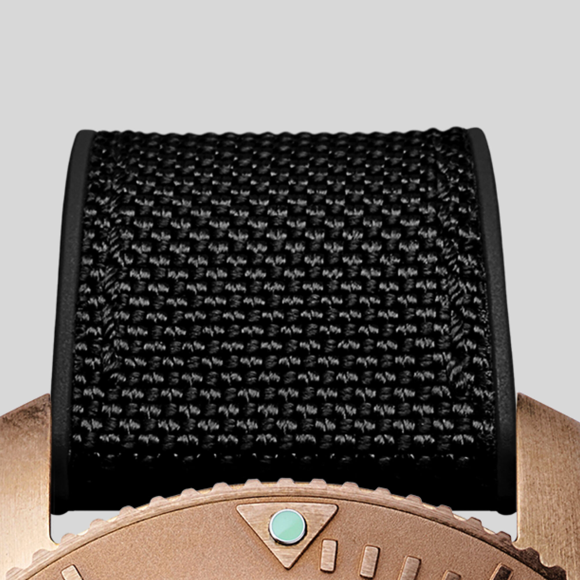 Hybrid Rubber  22mm|Black hybrid rubber|Bronze dress clasp
