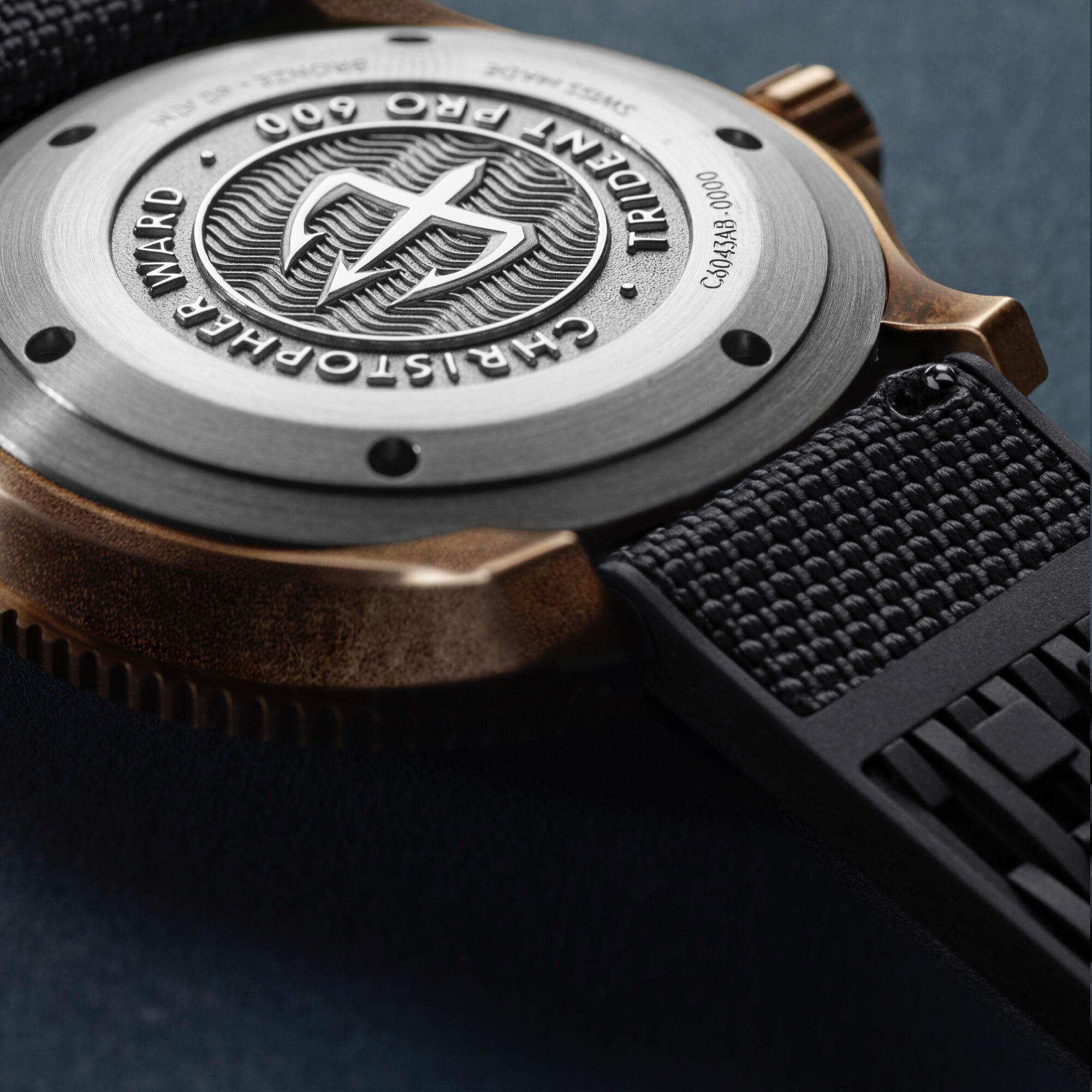 Hybrid Rubber  22mm|Black hybrid rubber|Bronze dress clasp