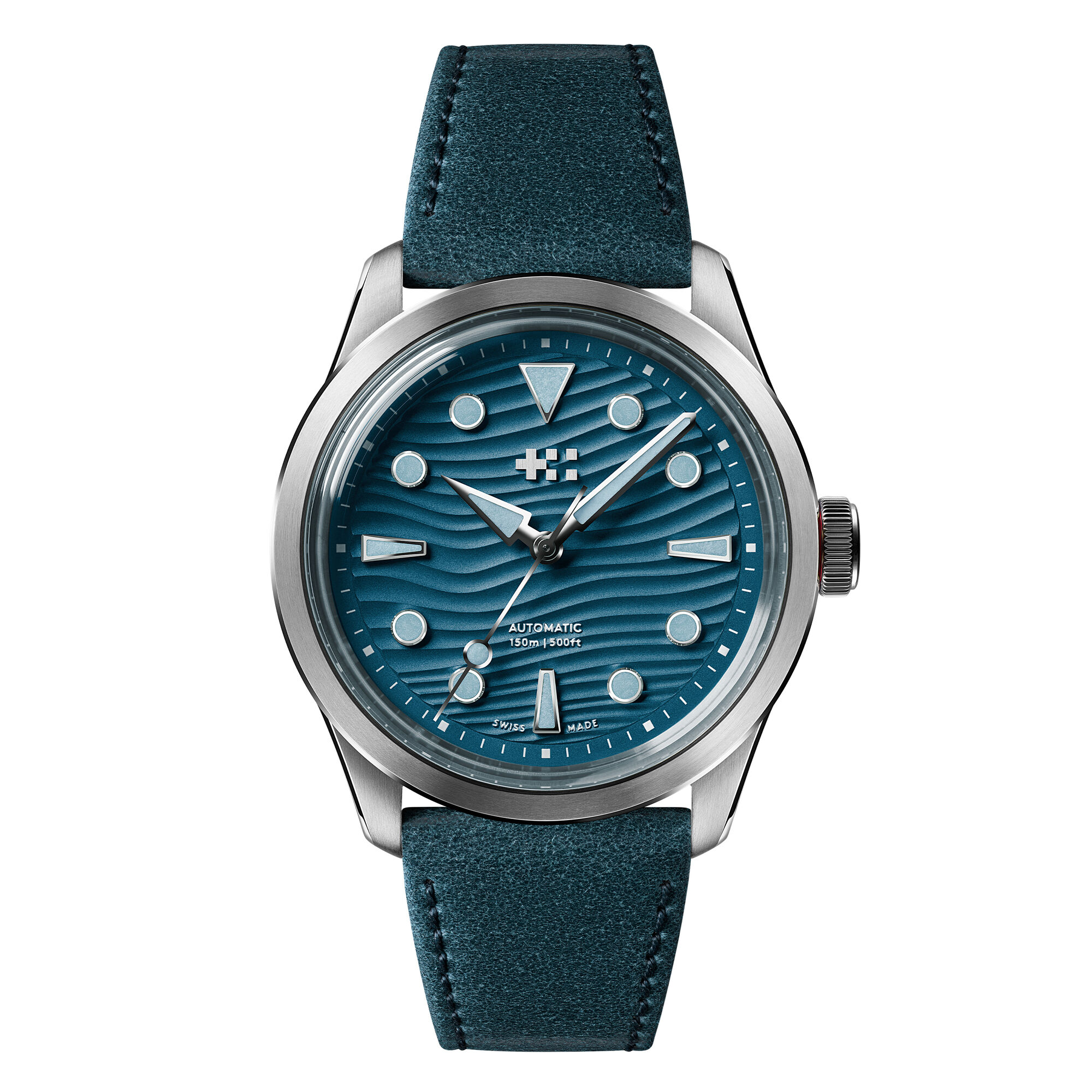 Orlando Leather  Blue Orlando Leather|Steel dress clasp